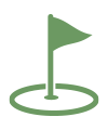 Icon of a golf course green and flag