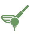 Icon of a golf club with a golf ball on a tee