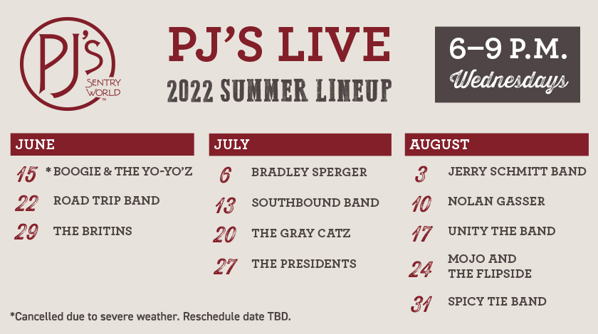 PJ's 2022 Summer Live Music Lineup