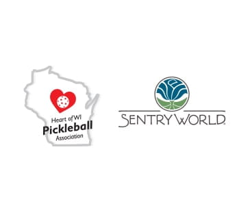 Heart of Wisconsin Pickleball Association and SentryWorld logos